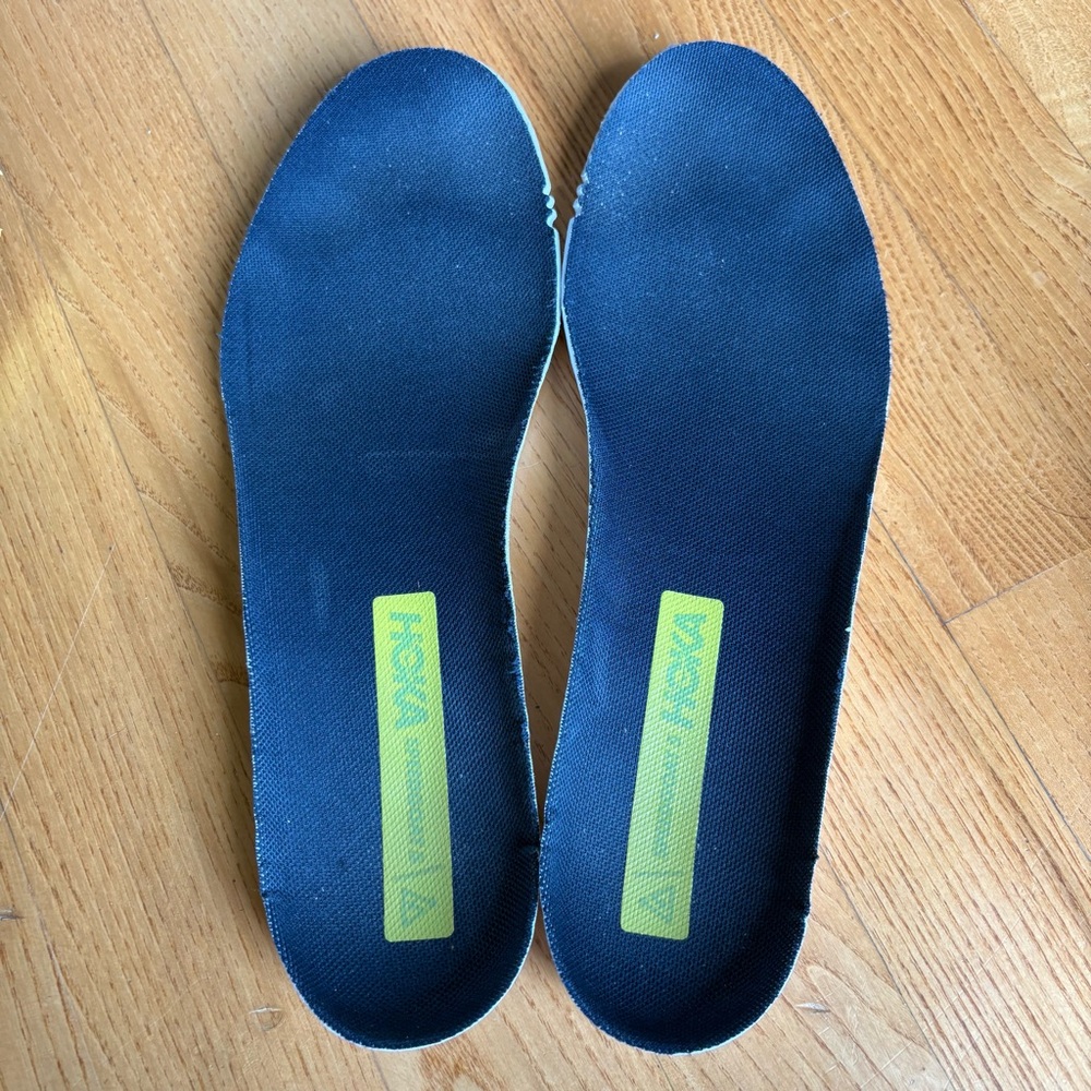 Hoka Men's Blue and Lime Green Running Sneakers - Picture 11 of 12